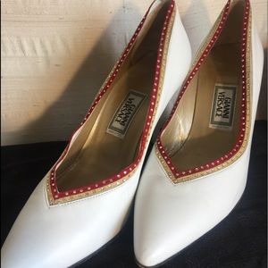Gianni Versace white heels